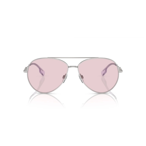 Óculos de Sol Burberry 0BE3147 1005P558 Metal Prata com lentes na cor Rosa Fotocromático