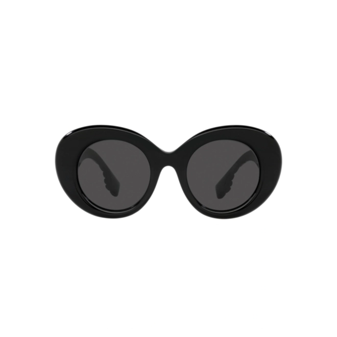 Óculos de Sol Burberry 0BE4370U 30018749 Acetato Preto com lentes na cor Cinza Escuro 2