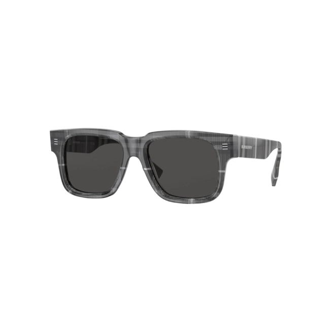 Óculos de Sol Burberry 0BE4394 38048754 Acetato Cinza Xadrez com lentes na cor Cinza Escuro 1
