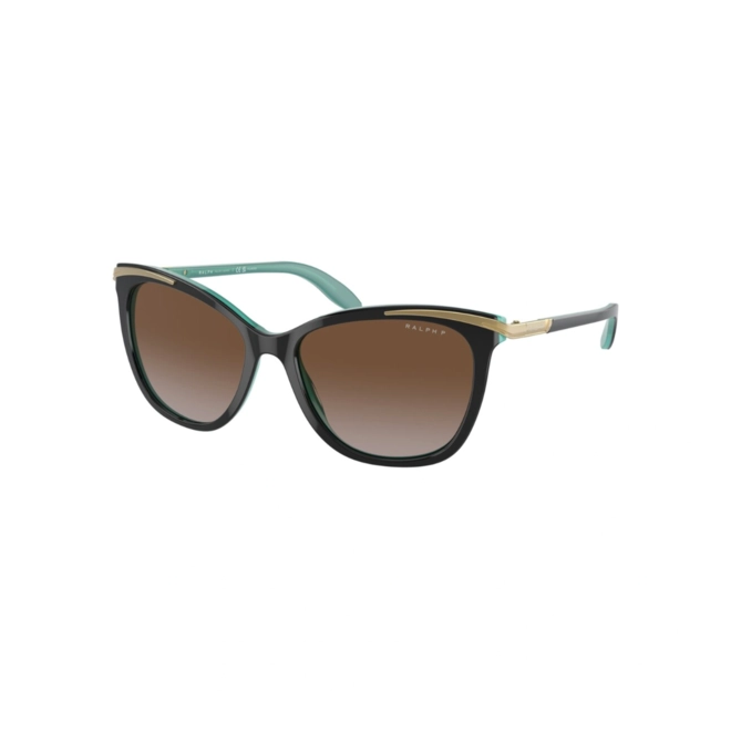 Óculos de Sol Ralph 0RA5203 6076T554 Acetato Preto com lentes na cor Marrom Degradê Polarizado 1