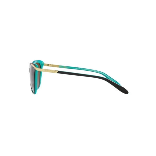 Óculos de Sol Ralph 0RA5203 6076T554 Acetato Preto com lentes na cor Marrom Degradê Polarizado 3