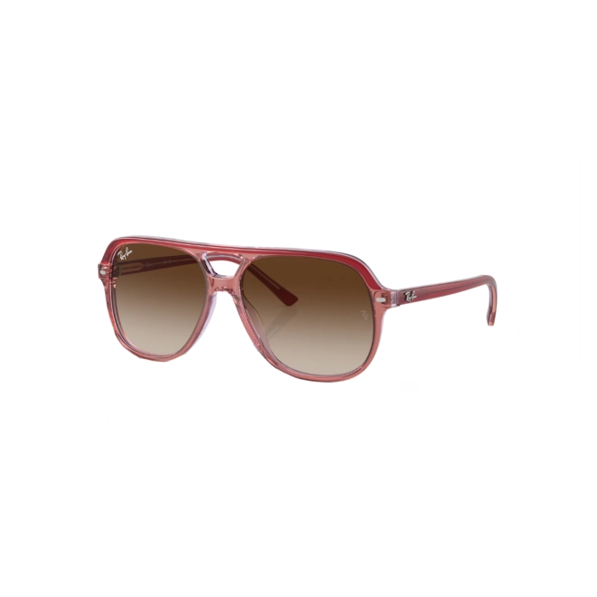 Óculos de Sol Ray-Ban Junior Bill Infantil 0RJ9096S 71541349 Acetato Vermelho Transparente com lentes na cor Marrom Degradê 1