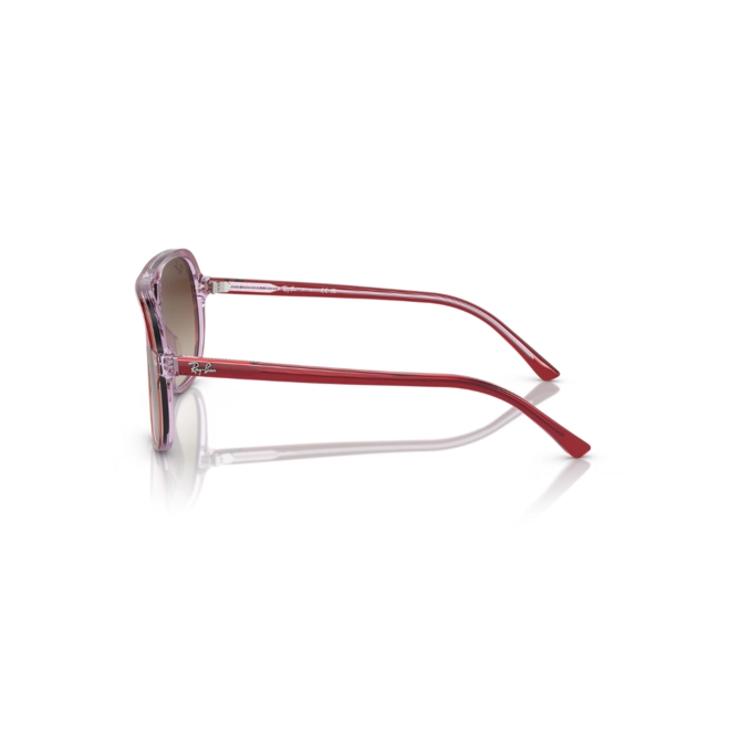 Óculos de Sol Ray-Ban Junior Bill Infantil 0RJ9096S 71541349 Acetato Vermelho Transparente com lentes na cor Marrom Degradê 3