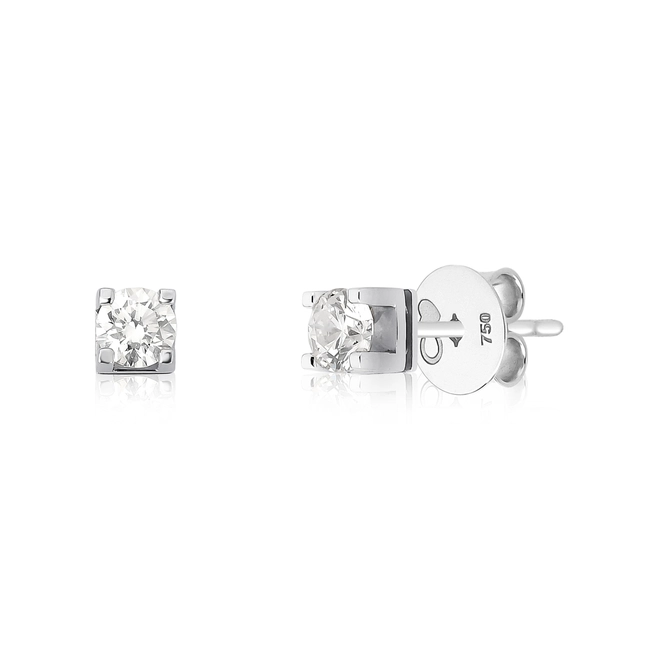 Brinco Solitários To Love ouro branco 18k square com 101pts de Diamantes 1
