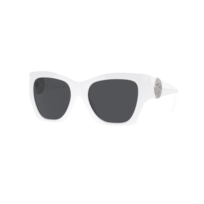 Óculos de Sol Versace 0VE4452 314/8755 Acetato Branco com lentes na cor Cinza Escuro 1