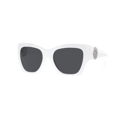 Óculos de Sol Versace 0VE4452 314/8755 Acetato Branco com lentes na cor Cinza Escuro