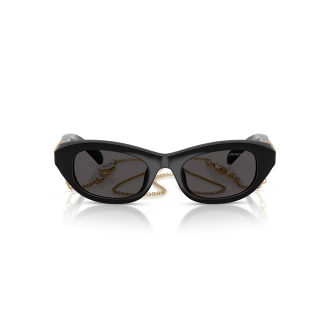 Óculos de Sol Swarovski 0SK6036U 10768750 Propionato Preto com lentes na cor Cinza Escuro 2