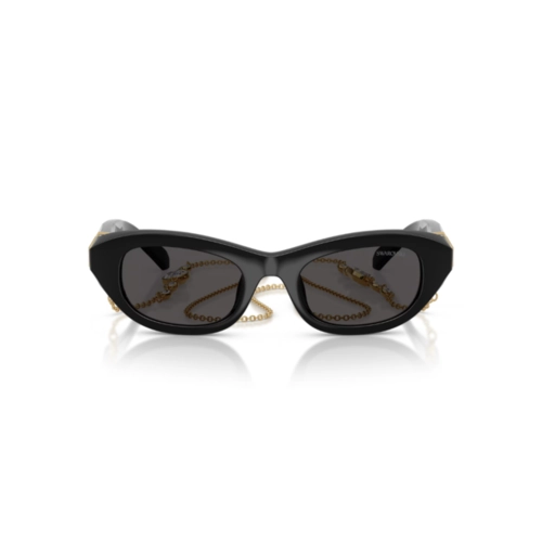 Óculos de Sol Swarovski 0SK6036U 10768750 Propionato Preto com lentes na cor Cinza Escuro