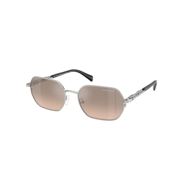 Óculos de Sol Michael Kors 0MK1165 18933D57 Metal Prata com lentes na cor Marrom Claro Degradê 1