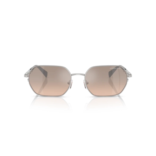 Óculos de Sol Michael Kors 0MK1165 18933D57 Metal Prata com lentes na cor Marrom Claro Degradê 2