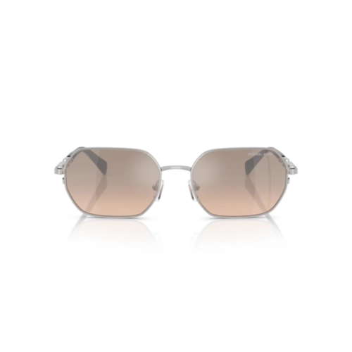 Óculos de Sol Michael Kors 0MK1165 18933D57 Metal Prata com lentes na cor Marrom Claro Degradê