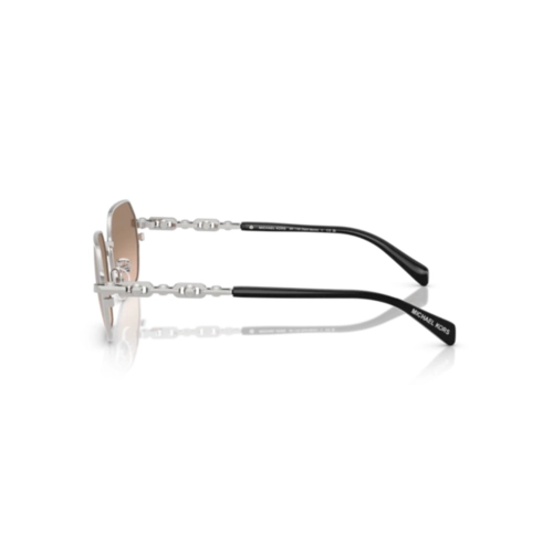 Óculos de Sol Michael Kors 0MK1165 18933D57 Metal Prata com lentes na cor Marrom Claro Degradê