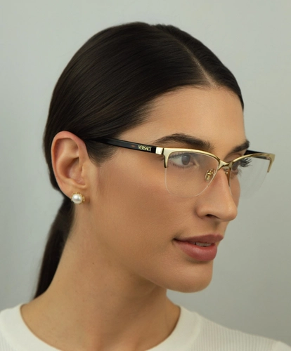 Óculos de Grau Versace 0VE1304 1460 54 Metal Dourado