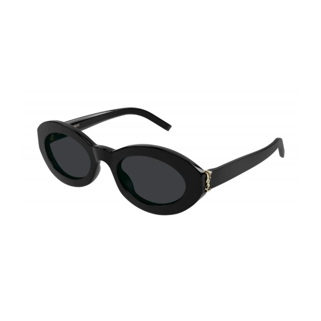Óculos de Sol Saint Laurent SL M136/F-001 53 Acetato Preto com lentes na cor Cinza 1