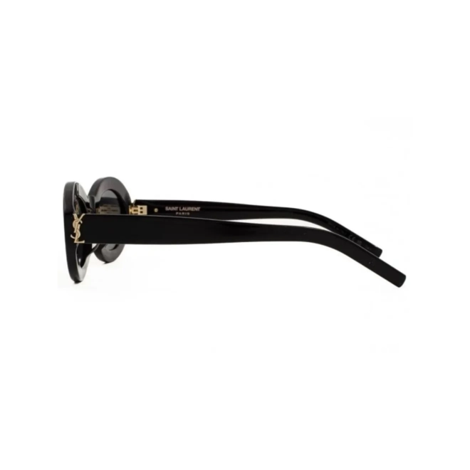 Óculos de Sol Saint Laurent SL M136/F-001 53 Acetato Preto com lentes na cor Cinza 3