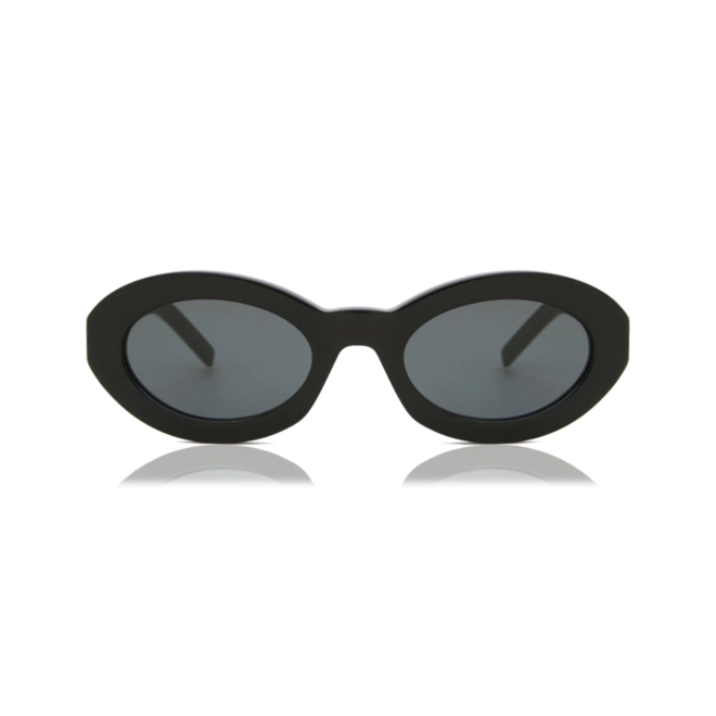 Óculos de Sol Saint Laurent SL M136/F-001 53 Acetato Preto com lentes na cor Cinza 2