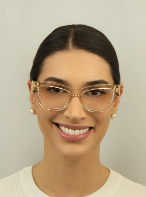 Óculos de Grau Dolce & Gabbana 0DG3412 3432 53 Acetato Bege Transparente 2