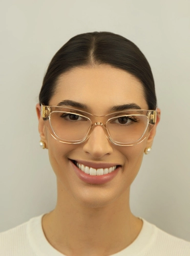 Óculos de Grau Dolce & Gabbana 0DG3412 3432 53 Acetato Bege Transparente