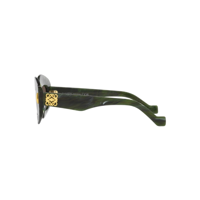 Óculos de Sol Loewe LW40114I_4996E Acetato Verde Mesclado com lentes na cor Marrom 3