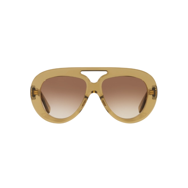 Óculos de Sol Loewe LW40144U_5596F Acetato Amarelo Transparente com lentes na cor Marrom Degradê 2