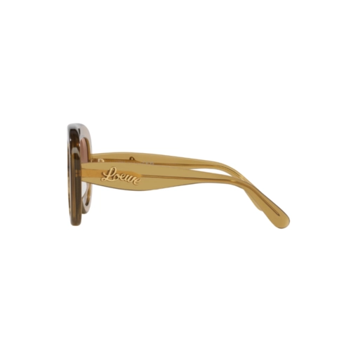 Óculos de Sol Loewe LW40144U_5596F Acetato Amarelo Transparente com lentes na cor Marrom Degradê