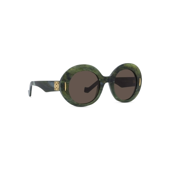Óculos de Sol Loewe LW40146I_5096E Acetato Verde Mesclado com lentes na cor Marrom 3