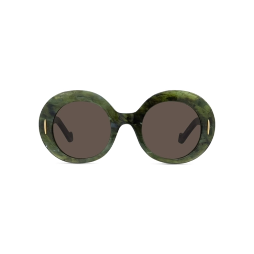 Óculos de Sol Loewe LW40146I_5096E Acetato Verde Mesclado com lentes na cor Marrom