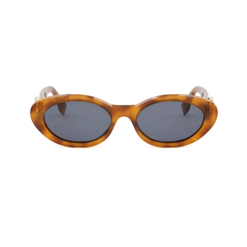 Óculos de Sol Fendi FE40140U_5356V Acetato Marrom Claro Mesclado com lentes na cor Azul