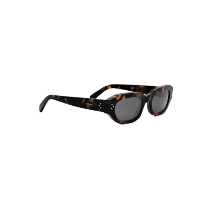 Óculos de Sol Celine CL40314I_5452A Acetato Marrom Mesclado com lentes na cor Cinza 3