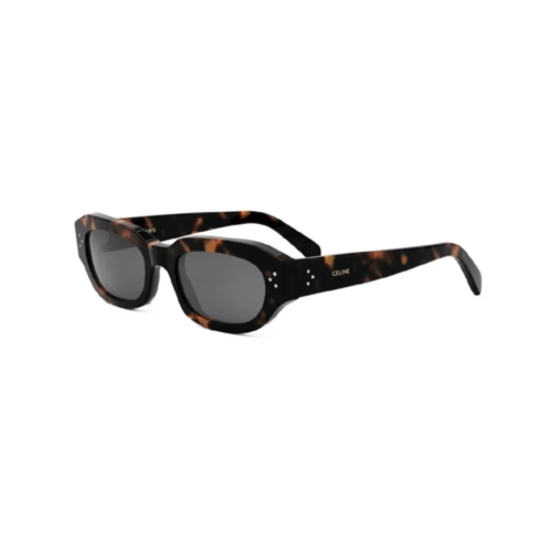 Óculos de Sol Celine CL40314I_5452A Acetato Marrom Mesclado com lentes na cor Cinza