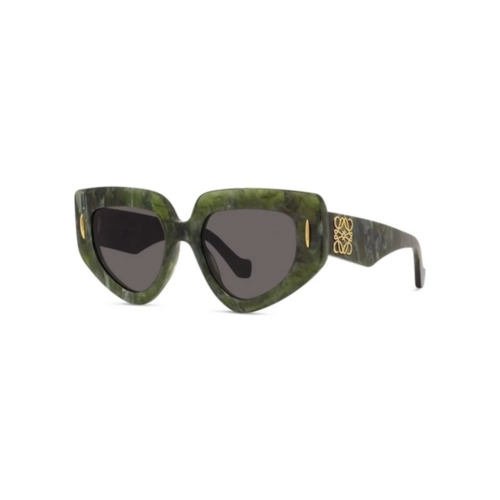Óculos de Sol Loewe LW40155I_5196A Acetato Verme Mesclado com lentes na cor Cinza
