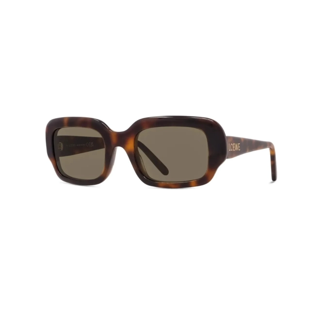 Óculos de Sol Loewe LW40158I_5152N Acetato Marrom Mesclado com lentes na cor Verde 1