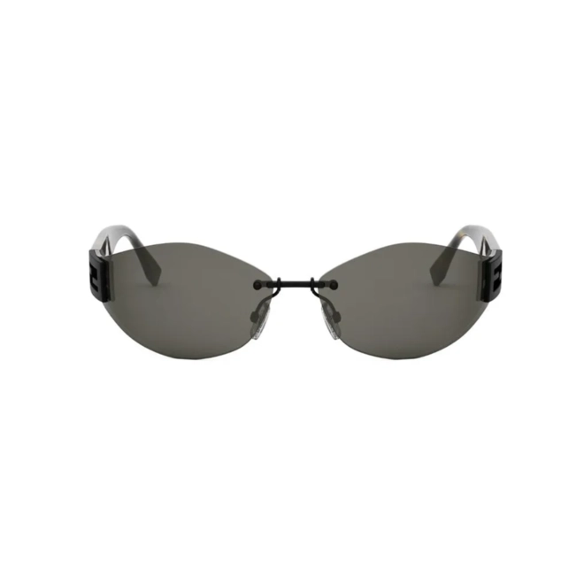 Óculos de Sol Fendi FE40159U_7402A Metal Preto e Marrom Mesclado com lentes na cor Cinza 2