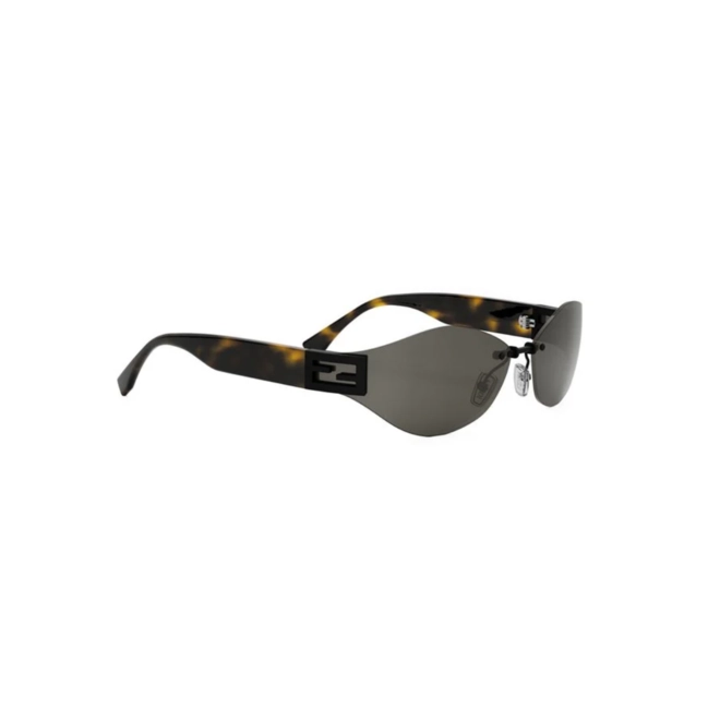 Óculos de Sol Fendi FE40159U_7402A Metal Preto e Marrom Mesclado com lentes na cor Cinza 3