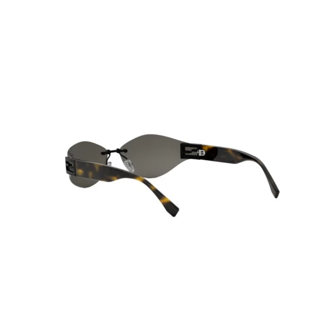 Óculos de Sol Fendi FE40159U_7402A Metal Preto e Marrom Mesclado com lentes na cor Cinza 5