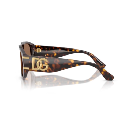 Óculos de Sol Dolce & Gabbana 0DG4499 502/7357 Acetato Marrom Mesclado com lentes na cor Marrom