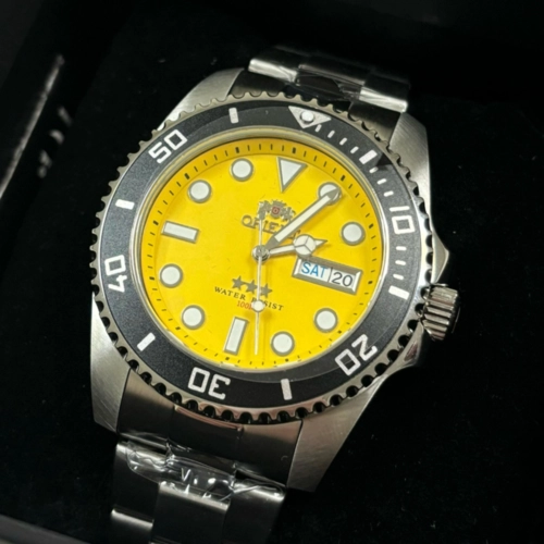 Relógio Orient Automático Submariner Masculino - NH3SS011 Y1SX Amarelo