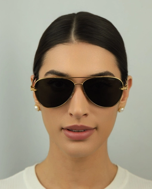 Óculos de Sol Versace 0VE2283 10028761 Metal Dourado com lentes na cor Cinza Escuro 3