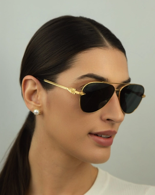 Óculos de Sol Versace 0VE2283 10028761 Metal Dourado com lentes na cor Cinza Escuro 5