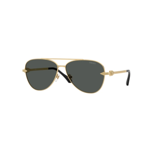 Óculos de Sol Versace 0VE2283 10028761 Metal Dourado com lentes na cor Cinza Escuro