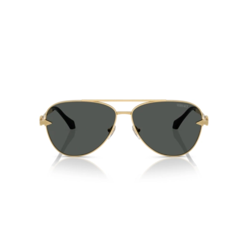 Óculos de Sol Versace 0VE2283 10028761 Metal Dourado com lentes na cor Cinza Escuro