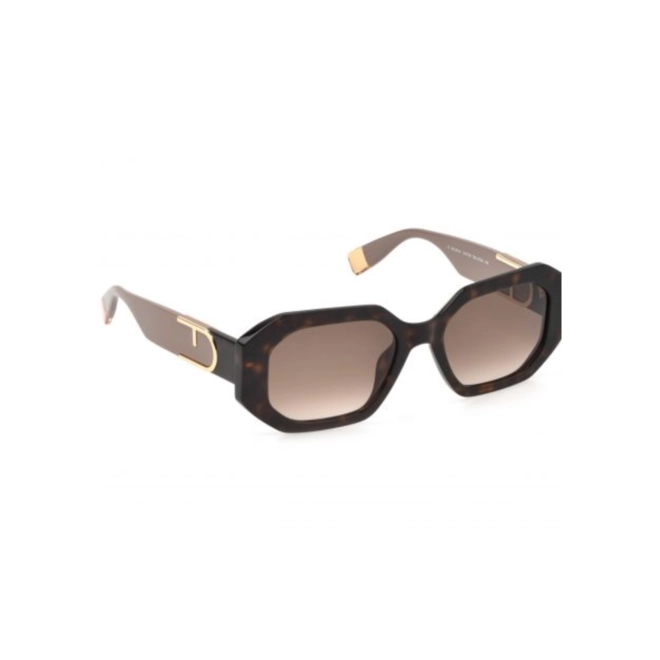 Óculos de Sol Furla SFU815V 540706 Acetato Marrom Mesclado com lentes na cor Marrom Degradê 3