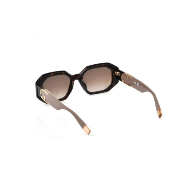 Óculos de Sol Furla SFU815V 540706 Acetato Marrom Mesclado com lentes na cor Marrom Degradê 5