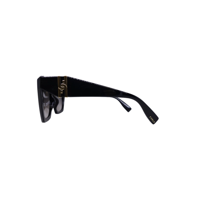 Óculos de Sol Furla SFU884 520700 Acetato Preto com lentes na cor Fumê Degradê 4