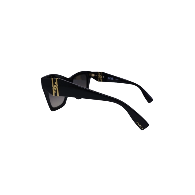 Óculos de Sol Furla SFU884 520700 Acetato Preto com lentes na cor Fumê Degradê 5