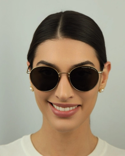 Óculos de Sol Porsche Design Vision Drive P8969 54B419 Metal Dourado com lentes na cor Cinza Polarizado