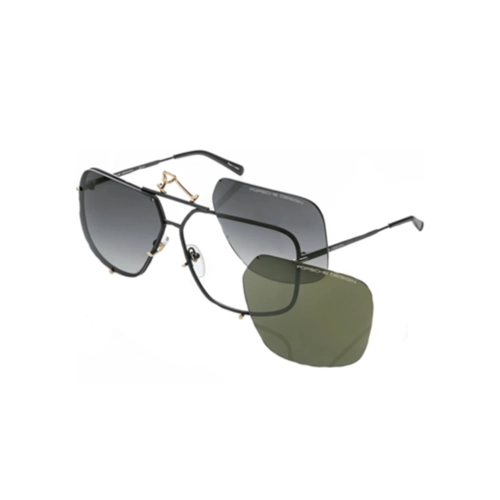 Óculos de Sol Porsche Design P8928 67D Titânio Preto com lentes intercambiáveis na cor Cinza e Verde