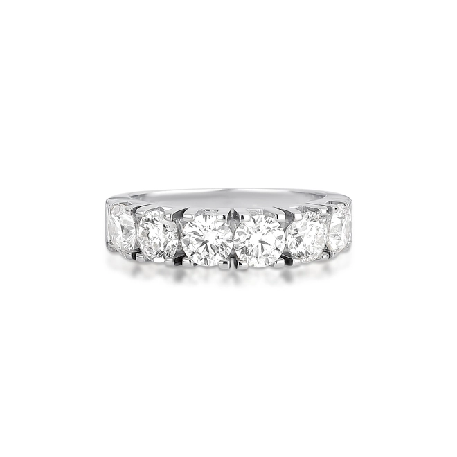 Meia aliança True ouro branco 18k com 210pts de Diamantes 3