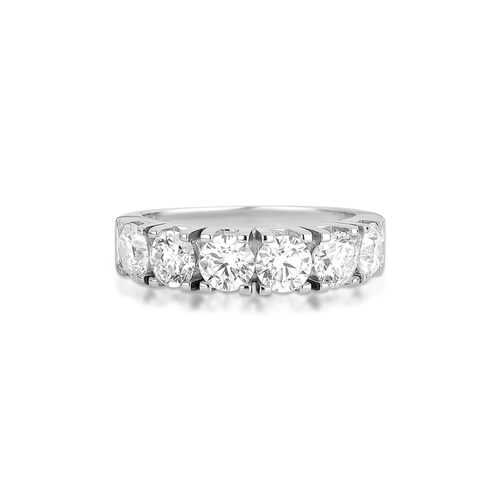 Meia aliança True ouro branco 18k com 210pts de Diamantes