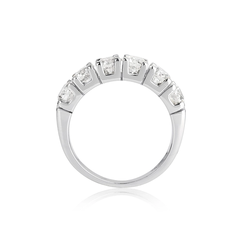 Meia aliança True ouro branco 18k com 210pts de Diamantes